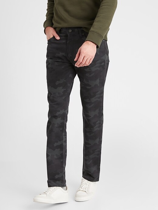Slim Fit Travel Jean Camo Print Banana Republic Factory