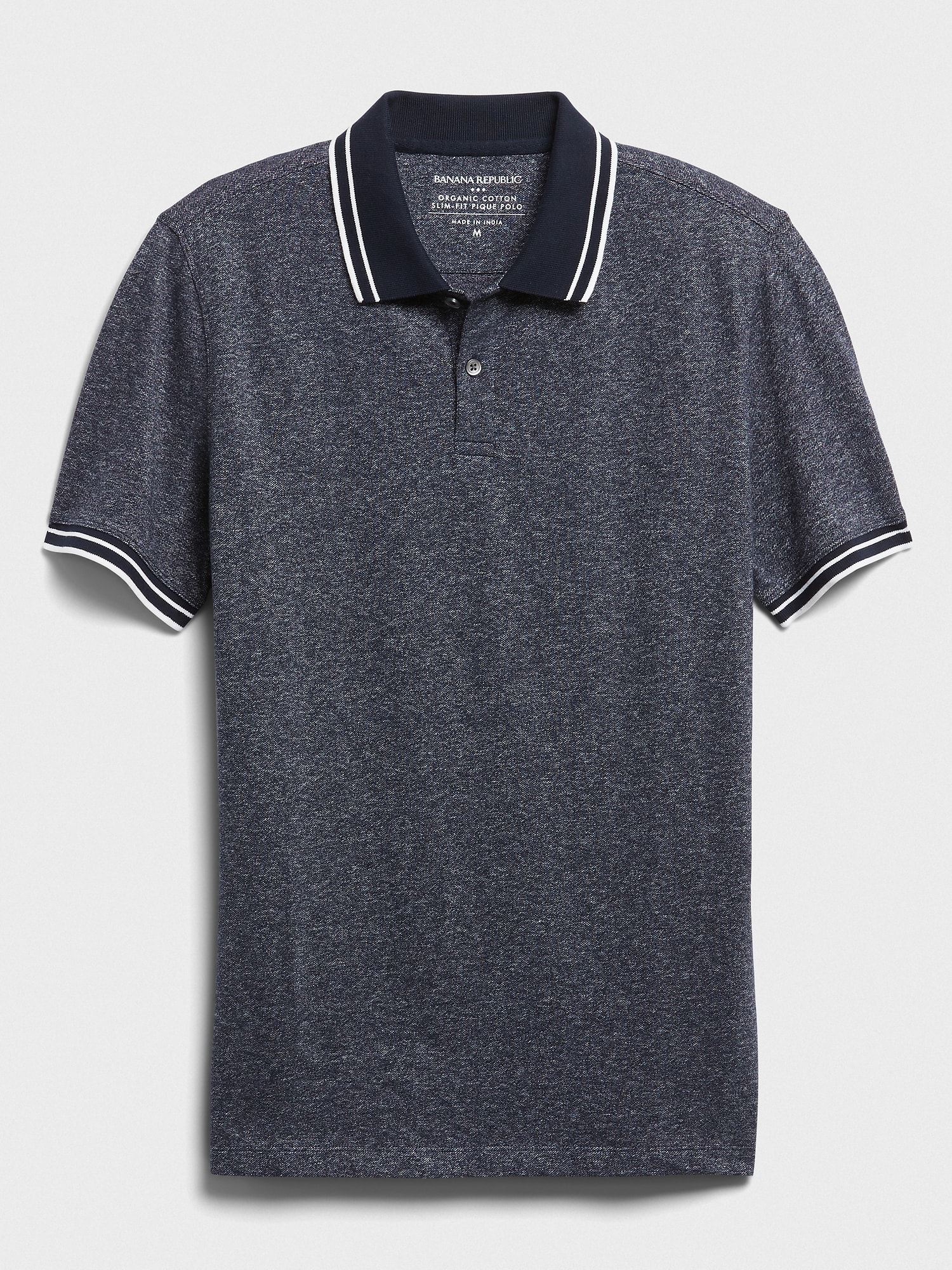 Slim Made with Organically Grown Cotton Jaspe Pique Polo