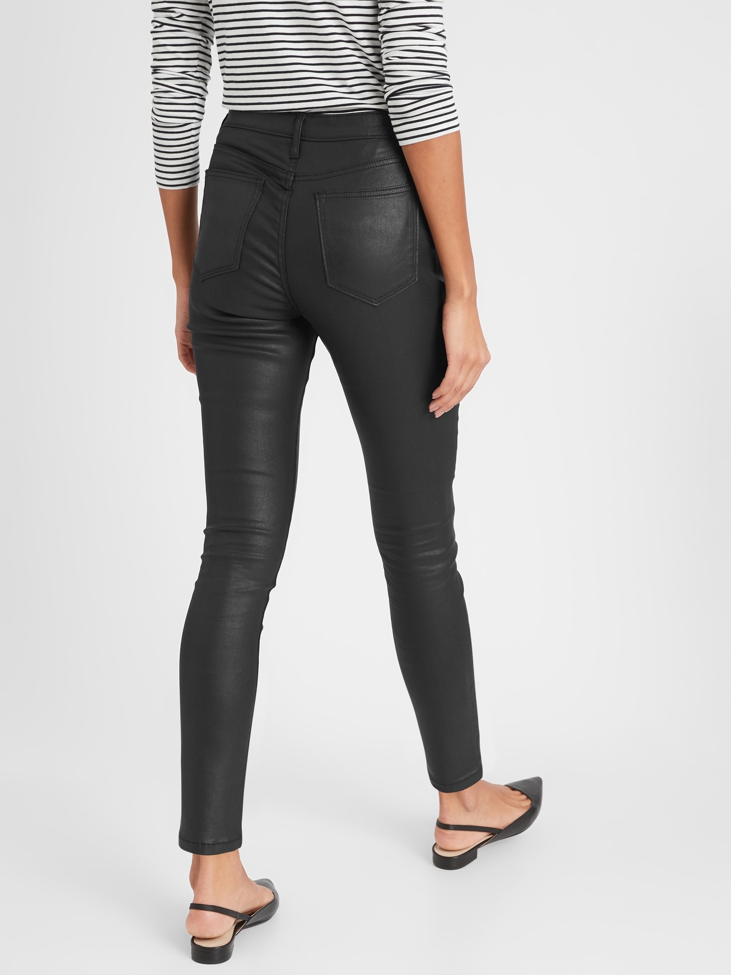 black coated jeans plus size