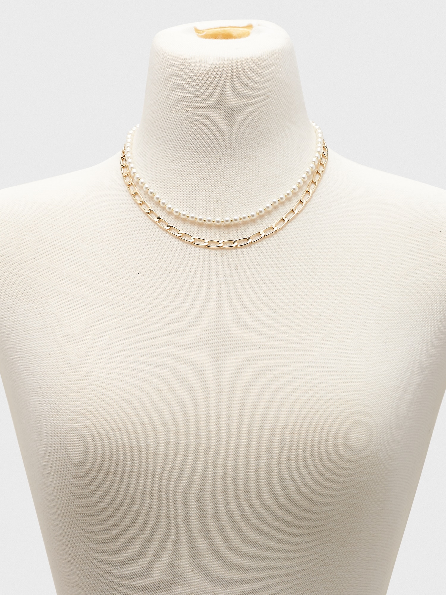 Pearl Chain Layered Necklace