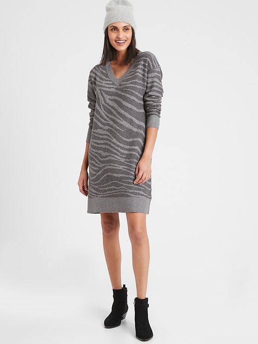 Image number 1 showing, Patterned Sweater Dress
