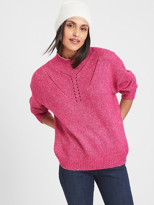Chunky Marl Mock-Neck Sweater
