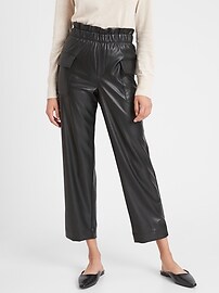 high rise vegan leather pants