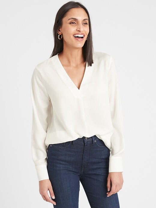 banana republic sheer blouse