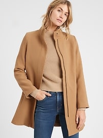 Petite Short Funnel Neck Coat Banana Republic Factory