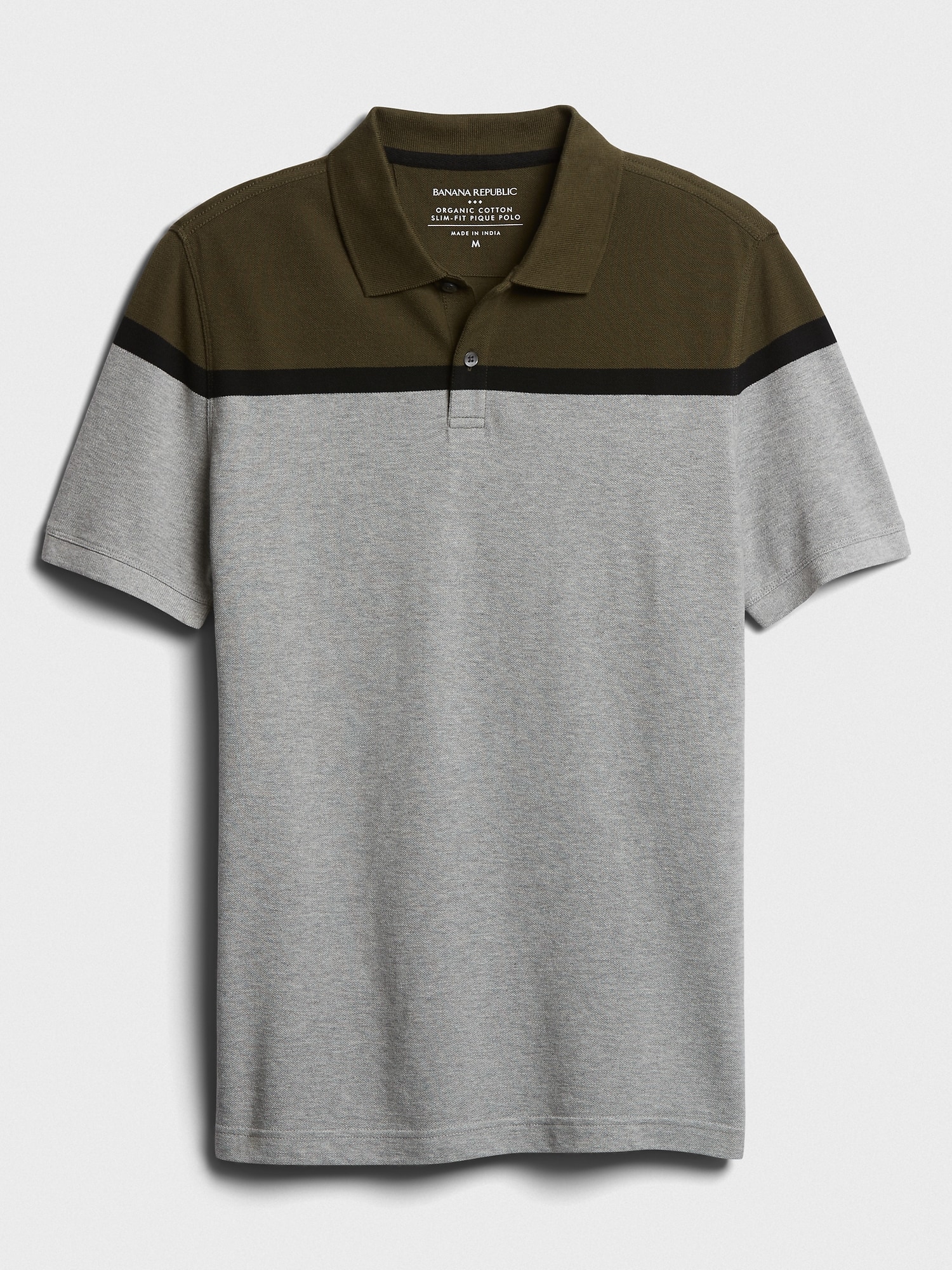Slim Made with Organically Grown Cotton Chest Stripe Pique Polo