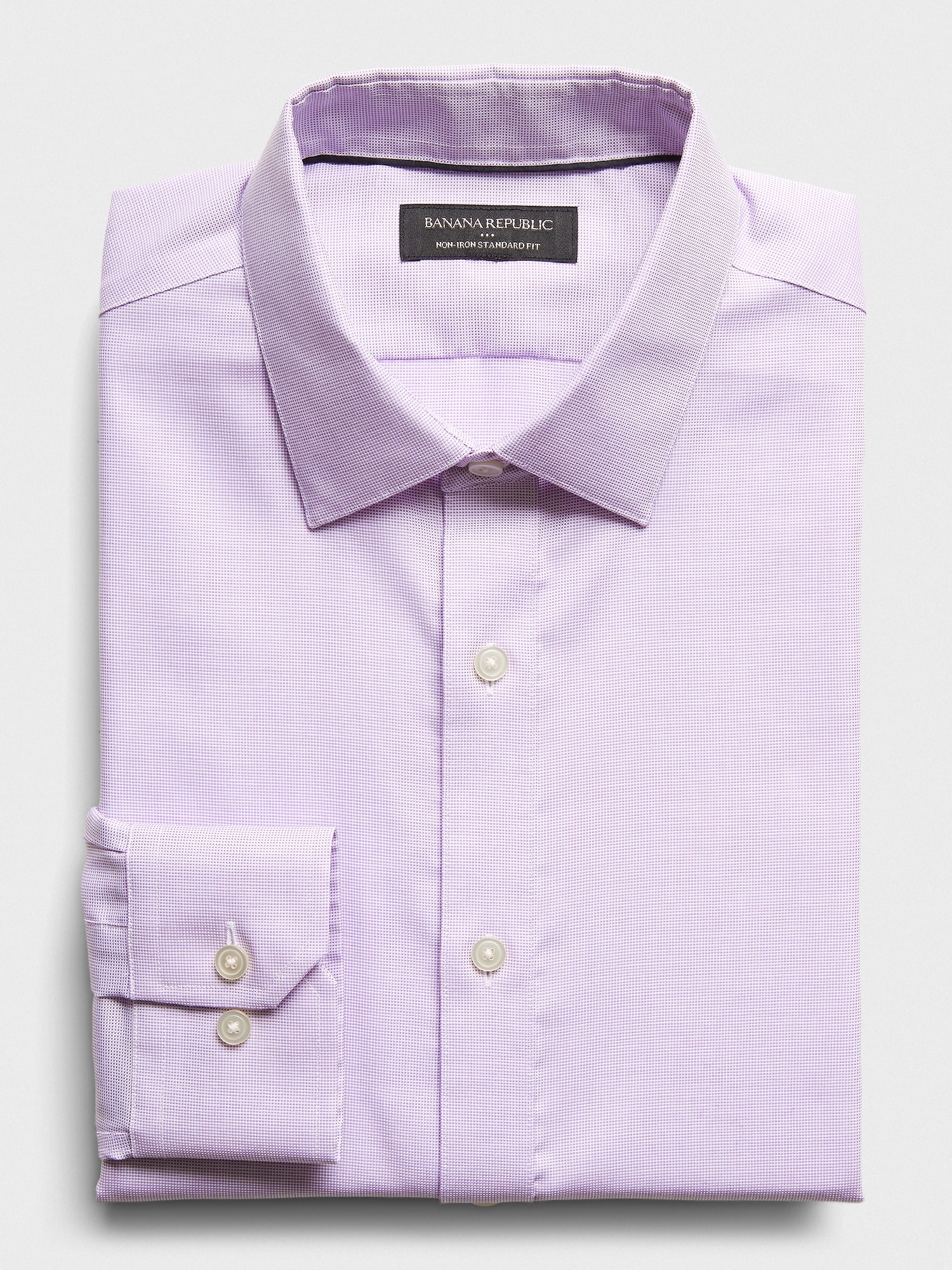 Standard-Fit Non-Iron Purple Shirt