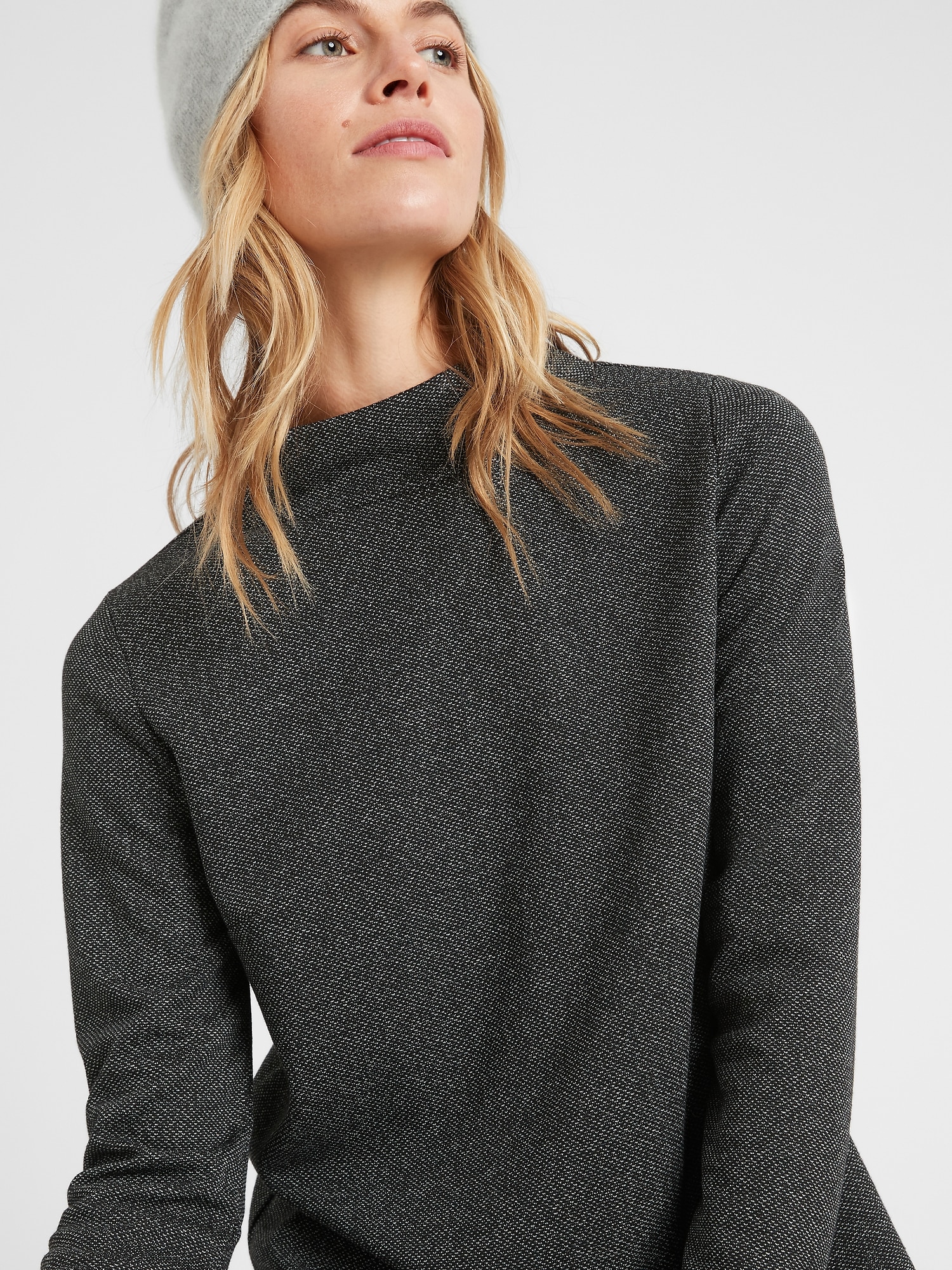 Textured Mock-Neck Top