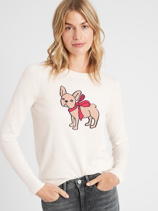 Frenchie Intarsia Crew-Neck Sweater | Banana Republic Factory