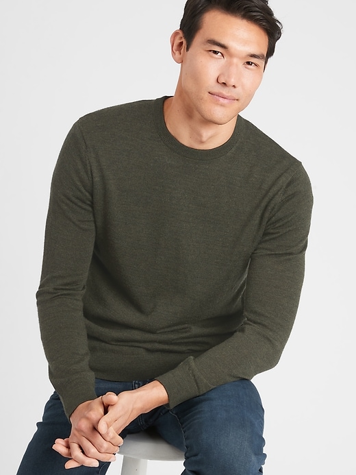 Washable Merino Wool Crew-Neck Sweater