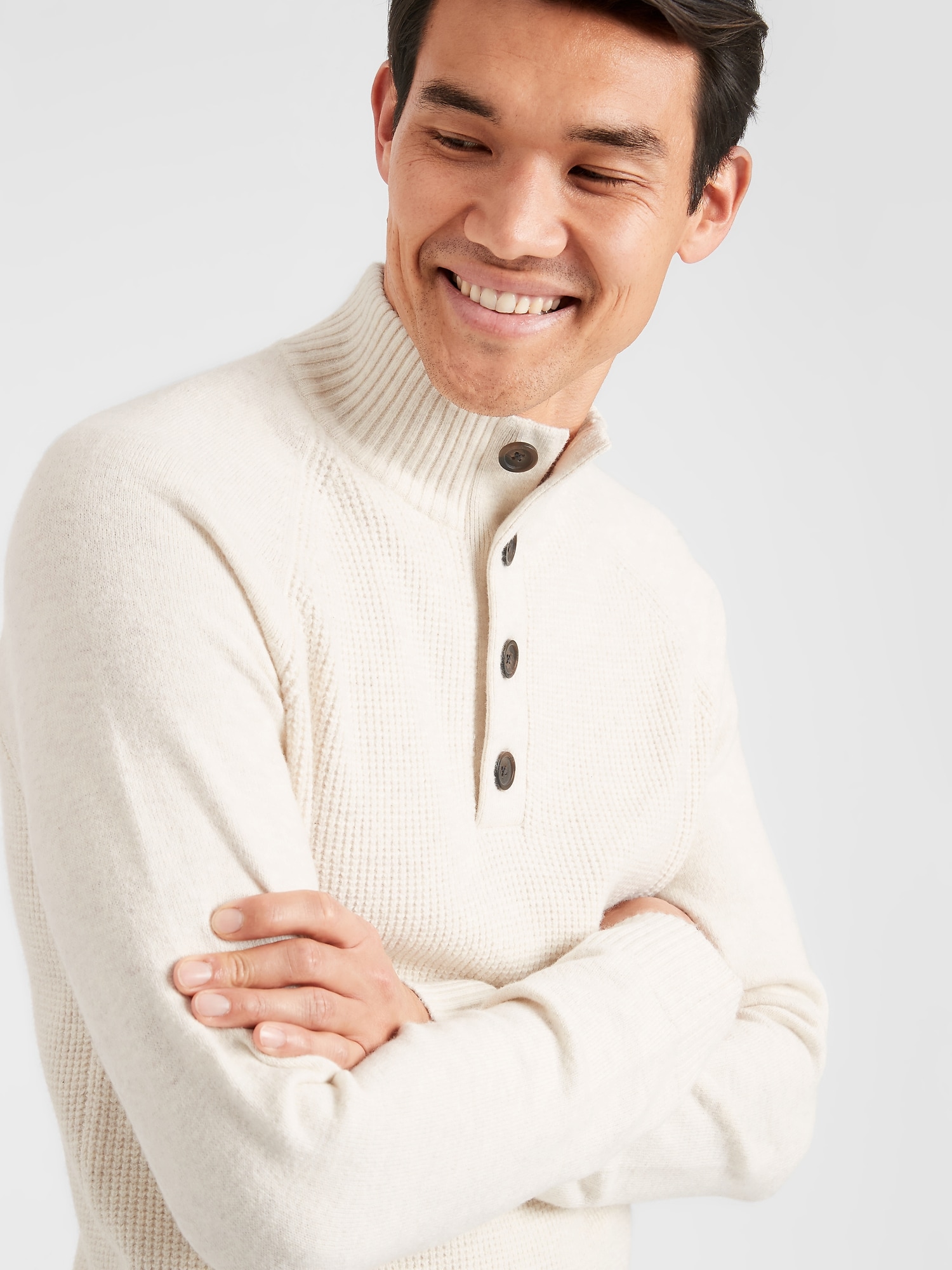 Cozy Waffle Mock-Neck Sweater