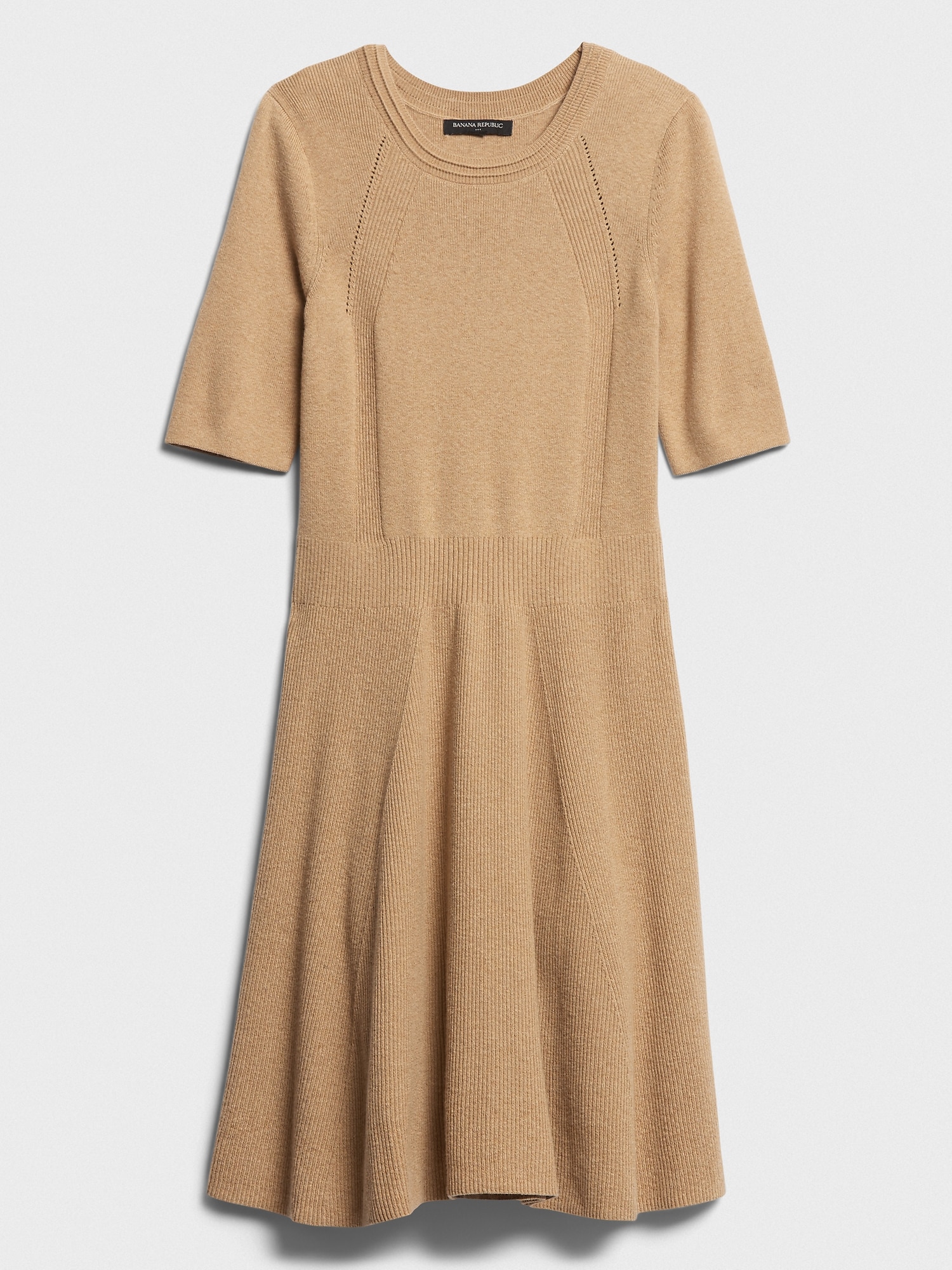 Textured Fit-and-Flare Sweater Dress