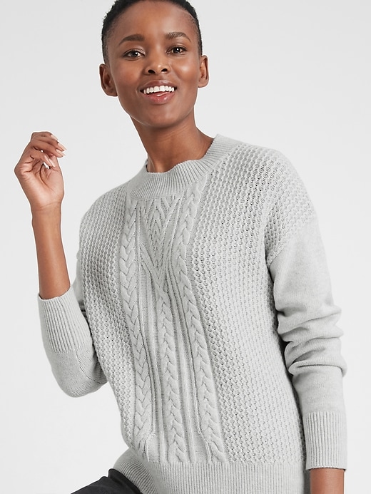 Chunky Cable Crew-Neck Sweater