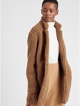 Banana Republic Faux Shearling Oversized store Coat