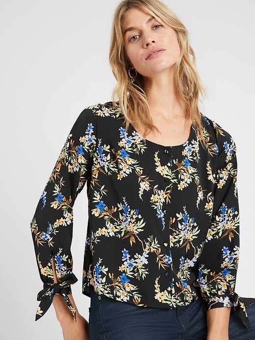 Button-Front Blouse | Banana Republic Factory