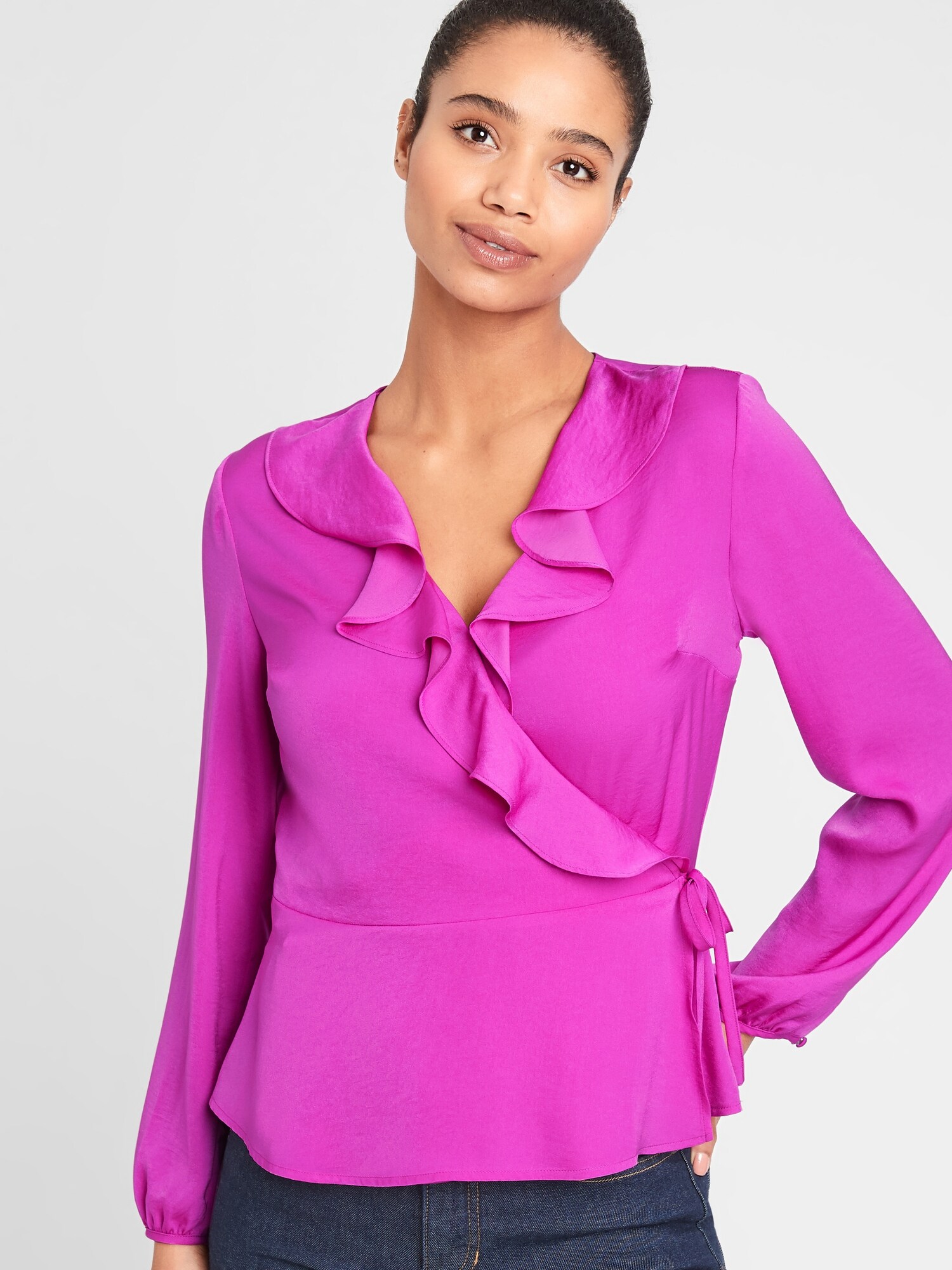 ruffle wrap shirt