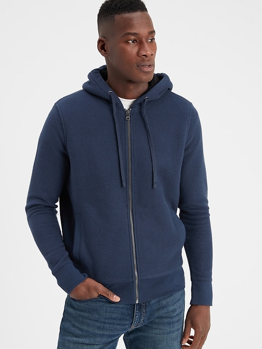 Eco Sherpa Lined Hoodie Sweatshirt Banana Republic Factory