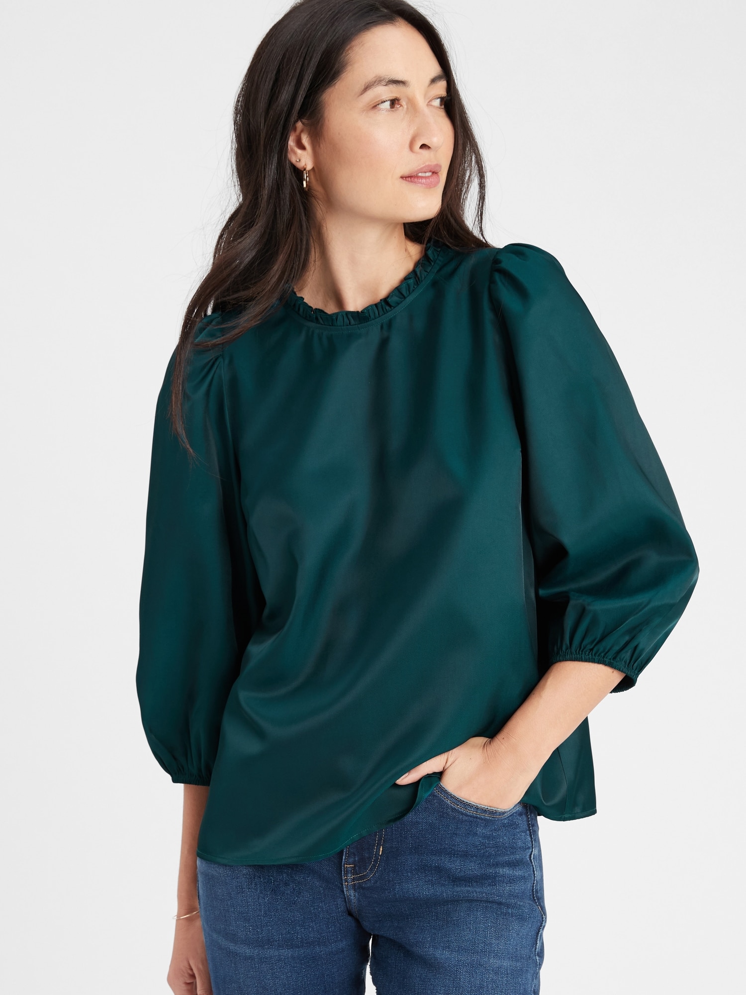 Volume-Sleeve Top | Banana Republic Factory