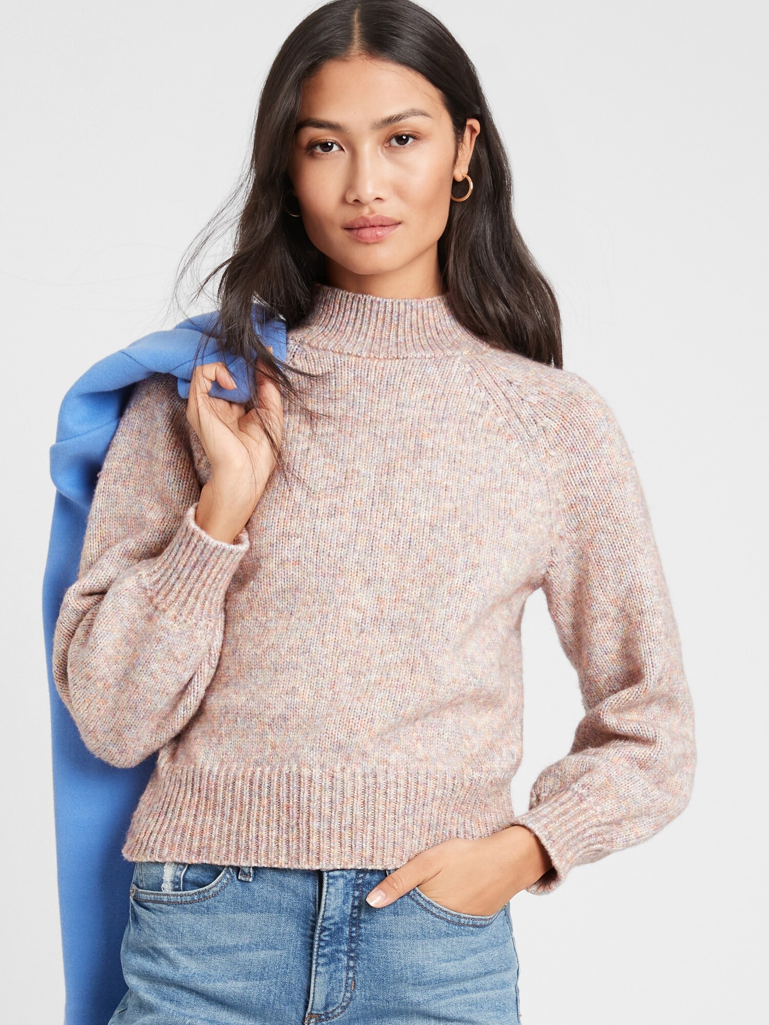 Petite Spacedye Turtleneck Sweater | Banana Republic Factory