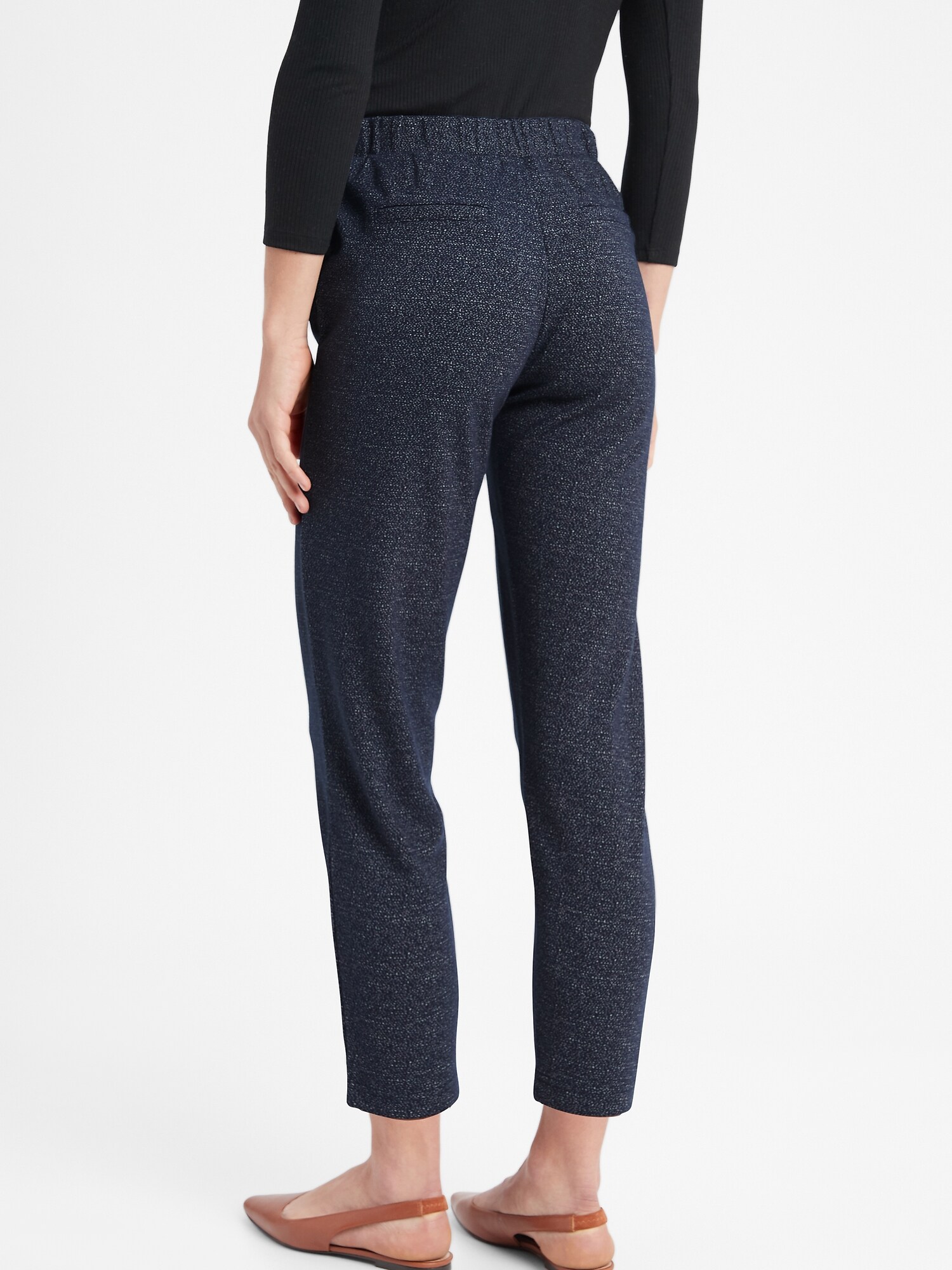 Petite Hayden Knit Speckle Pull-On Soft Ankle Pant