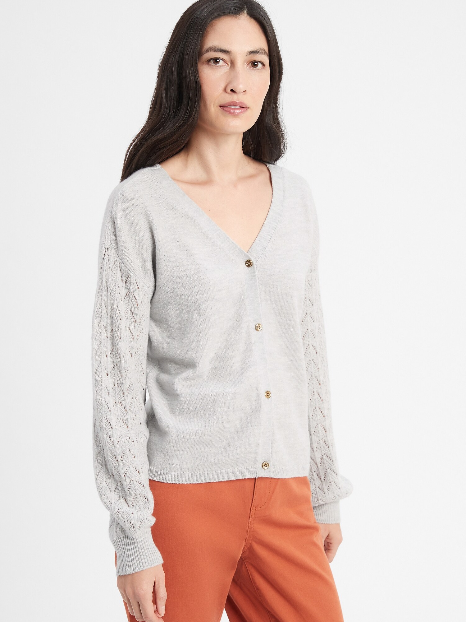 Reversible Cozy Pointelle Cardigan | Banana Republic Factory