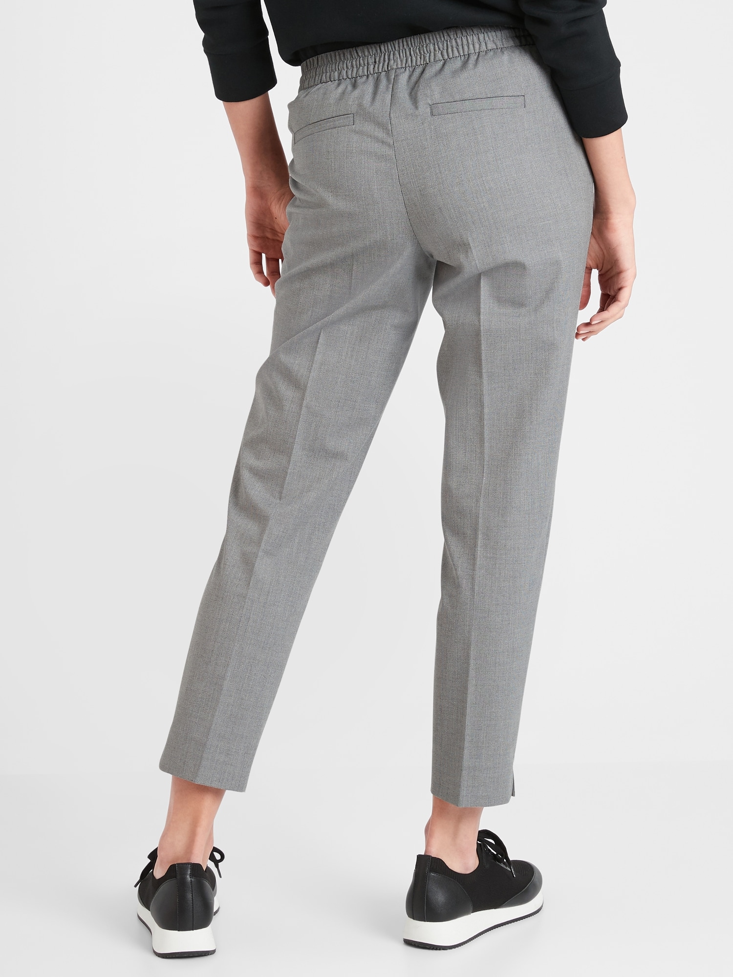 Hayden Tie-Waist Recycled Pull-On Soft Ankle Pant