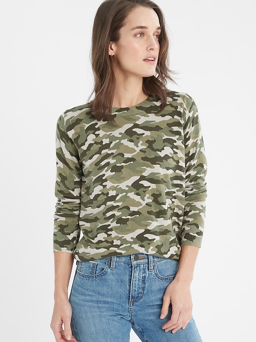 Image number 1 showing, Camo Crew-Neck Sweater