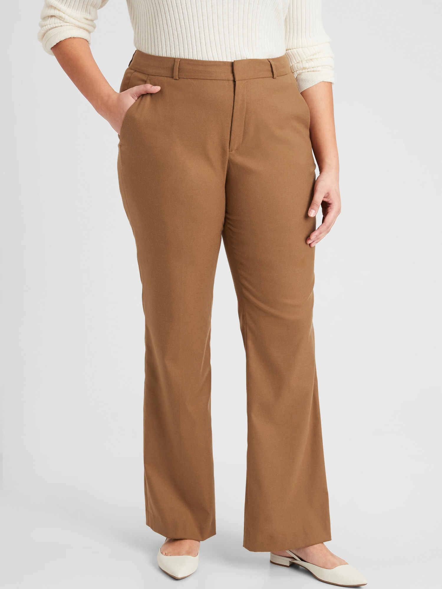 Washable Curvy Logan Camel Tailored Trouser
