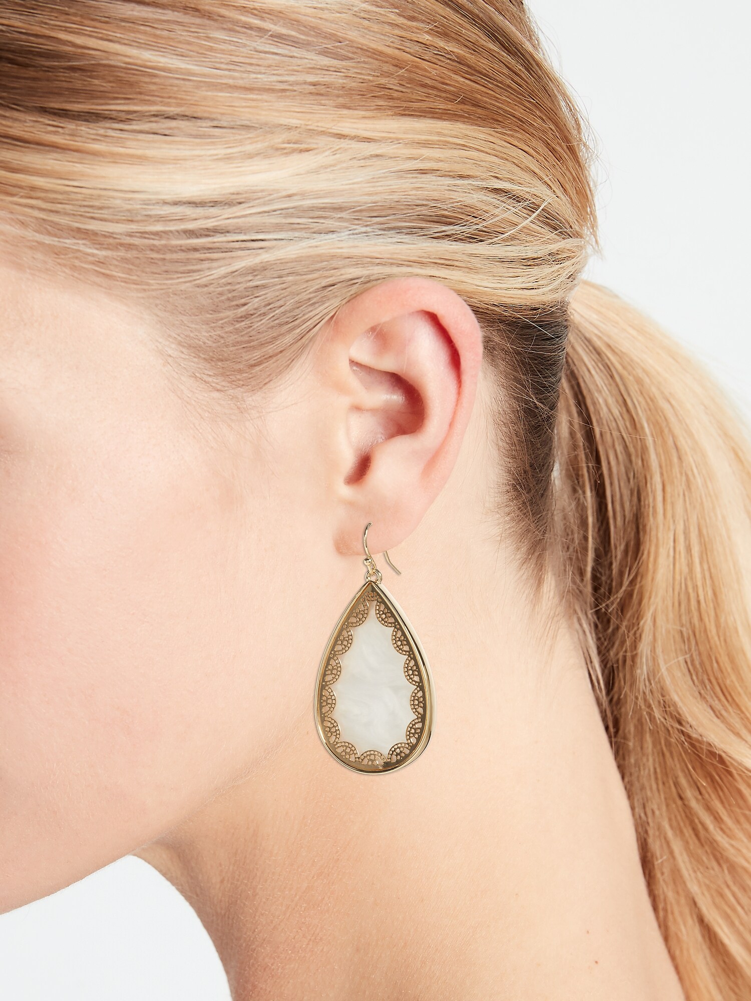 Mother-of-Pearl Teardrop Earrings