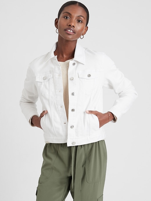 white denim jacket long