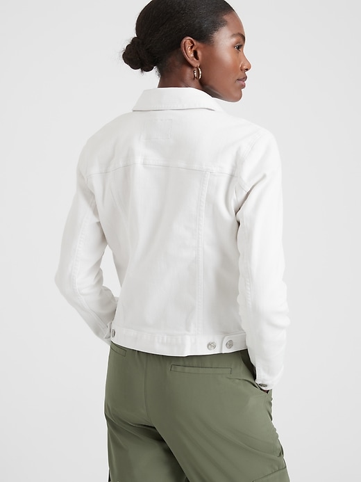 Petite White Denim Jacket