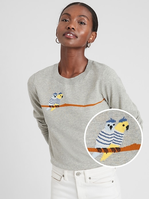 Bird Intarsia Crew-Neck Sweater | Banana Republic Factory