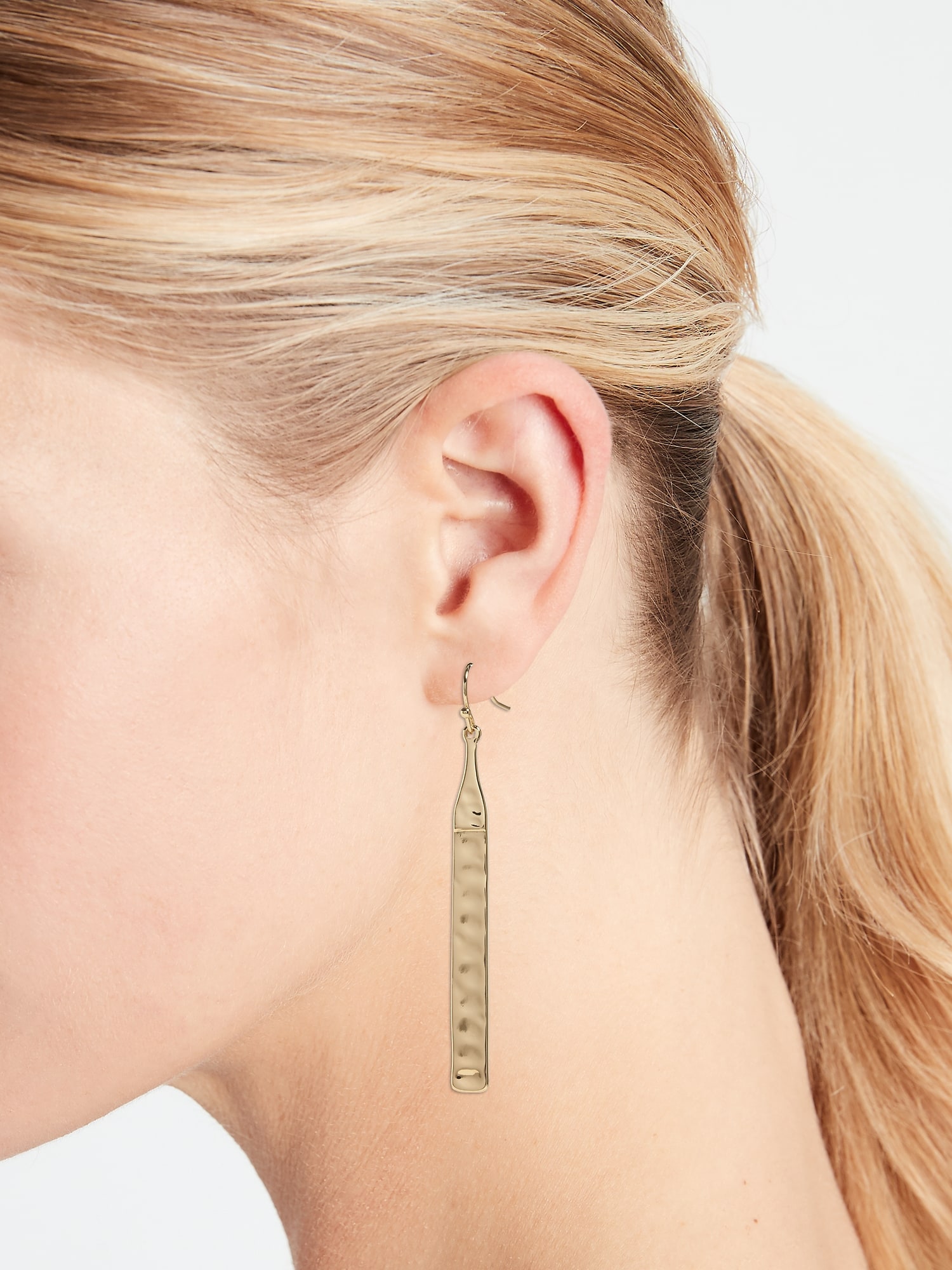 Hammered Rectangle Earrings