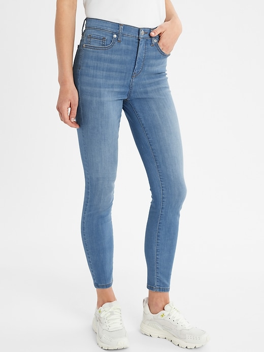 Petite High-Rise Super-Stretch Medium Wash Legging-Fit Jean | Banana ...