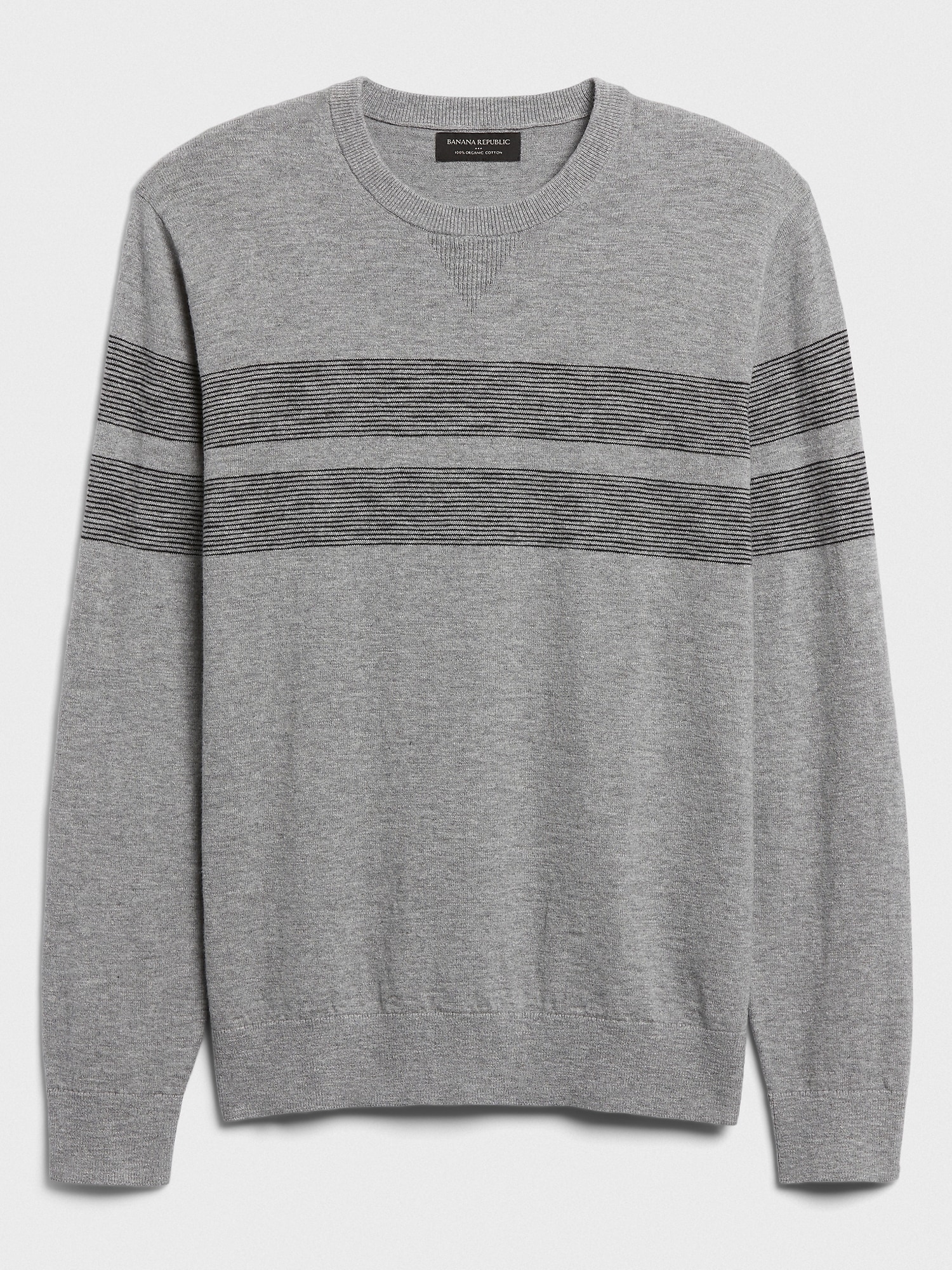 Made with Organically Grown Cotton Striped Crew-Neck Sweater