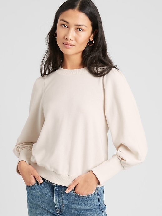 Banana republic puff sleeve sweatshirt sale