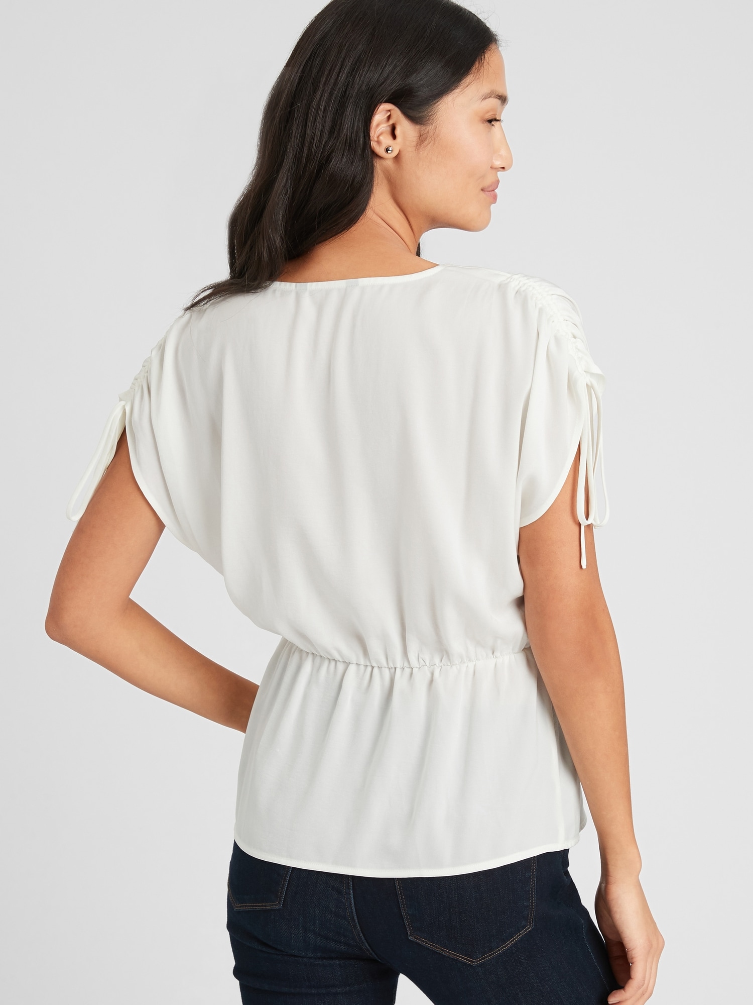 Ruched Sleeve Blouse Banana Republic Factory