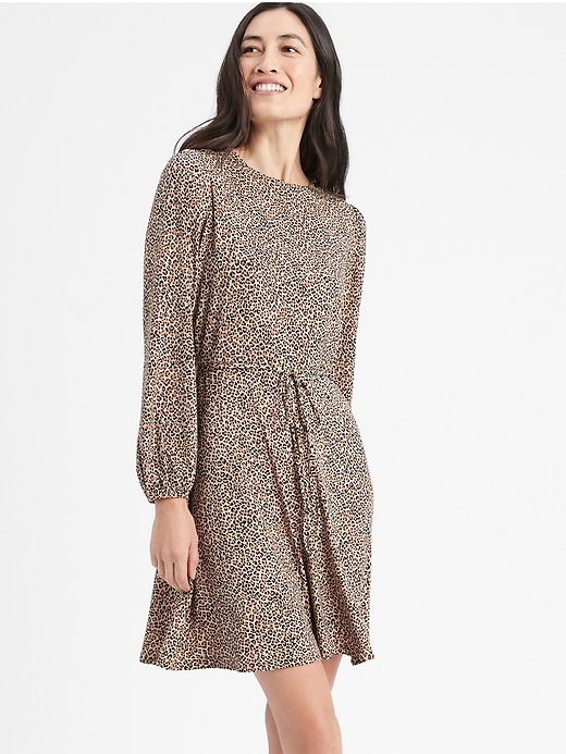 Belted Knit Fit-and-Flare Dress | Banana Republic Factory