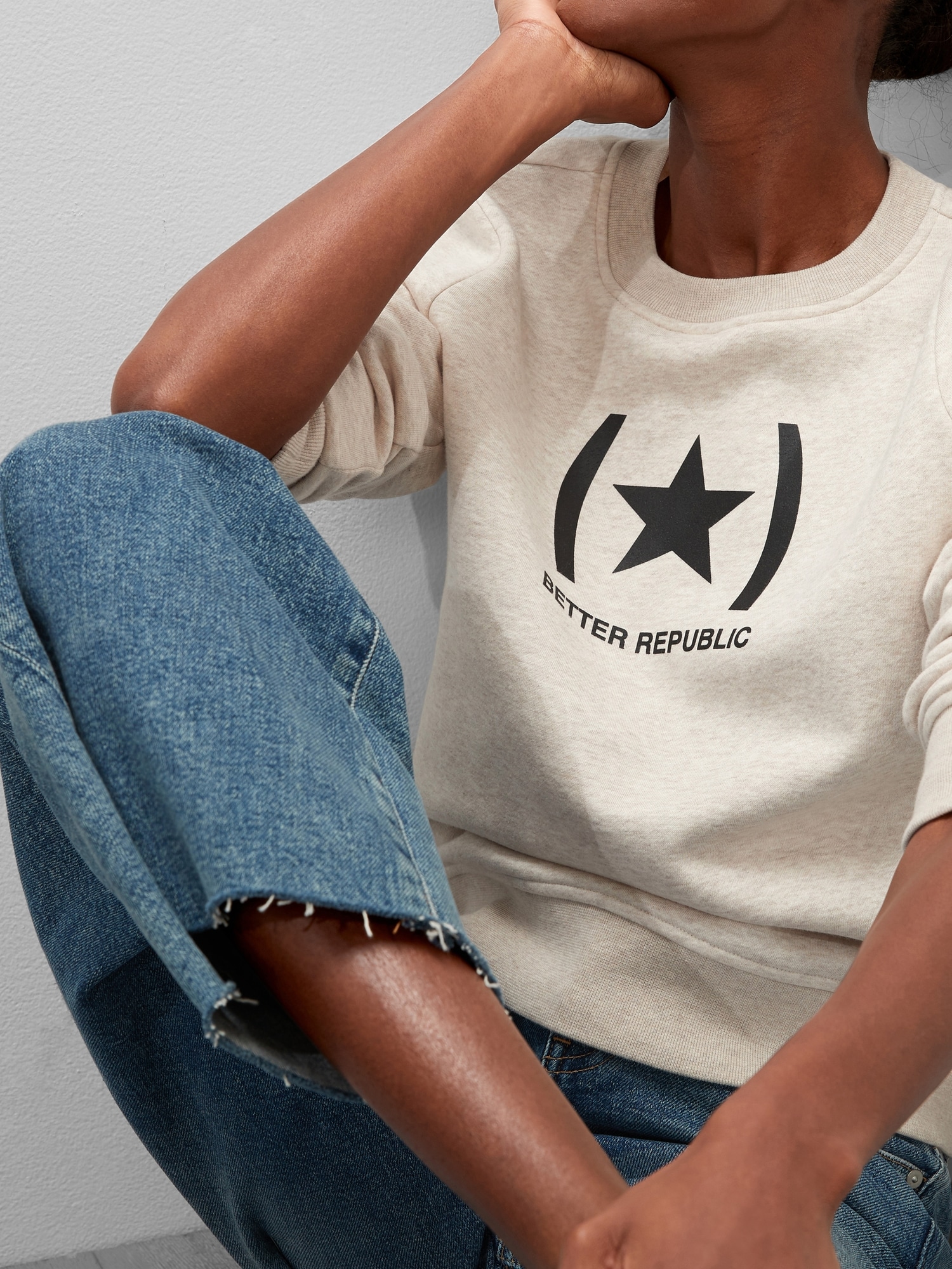 Logo Fleece CrewNeck Sweatshirt Banana Republic Factory