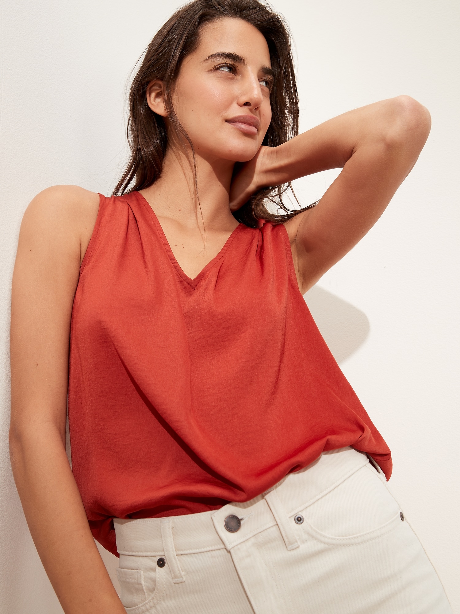 Haut Femme Banana Republic Violet Clair - Taille S - Sans Manches - Occasion Très Bon état