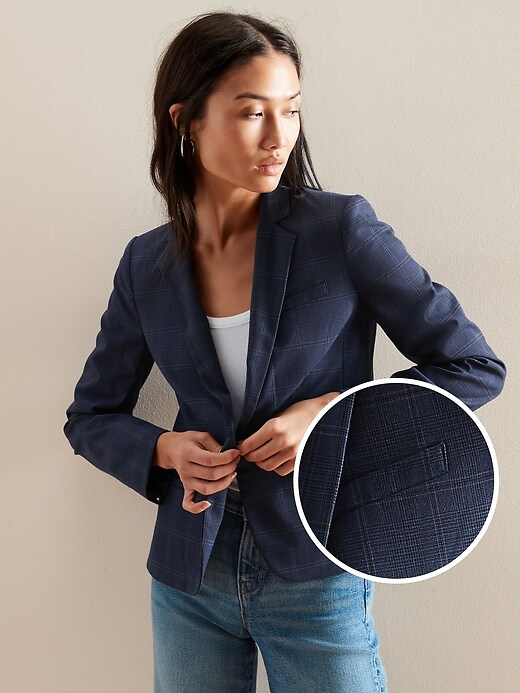 Extra Petite Petite Blazers Banana Republic Linen-Blend Boyfriend