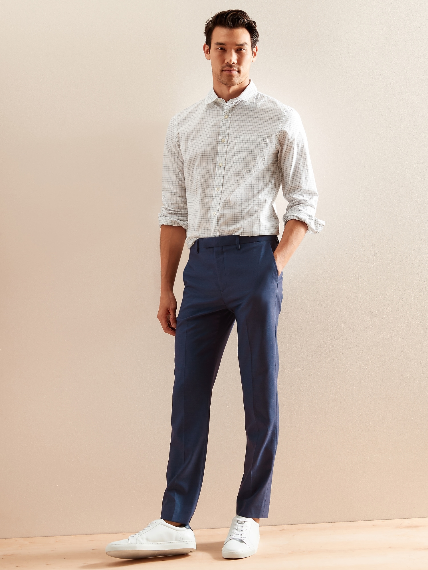 Extra Slim-Fit Wrinkle-Resistant Sharkskin Trouser