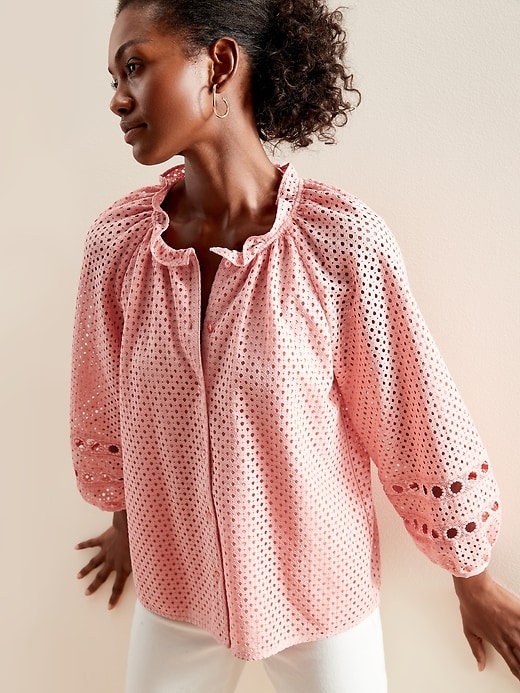 Textured Eyelet Blouse | Banana Republic Factory