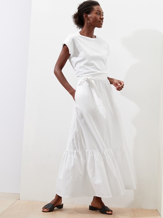 Image number 1 showing, Organic Cotton Flounce Maxi Dress