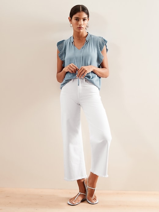 Pleat-Sleeve Top  Banana Republic Factory