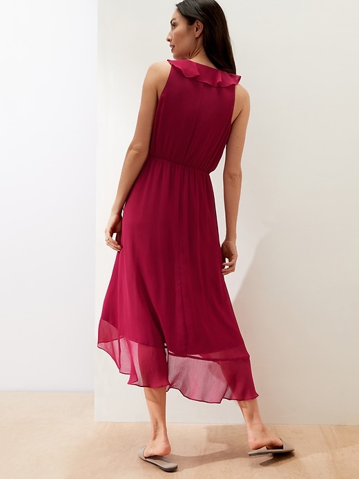 Ruffle Wrap Midi Dress | Banana Republic Factory