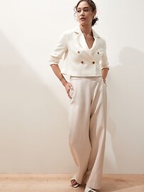 Petite Double-Breasted Cropped TENCEL™ Blazer