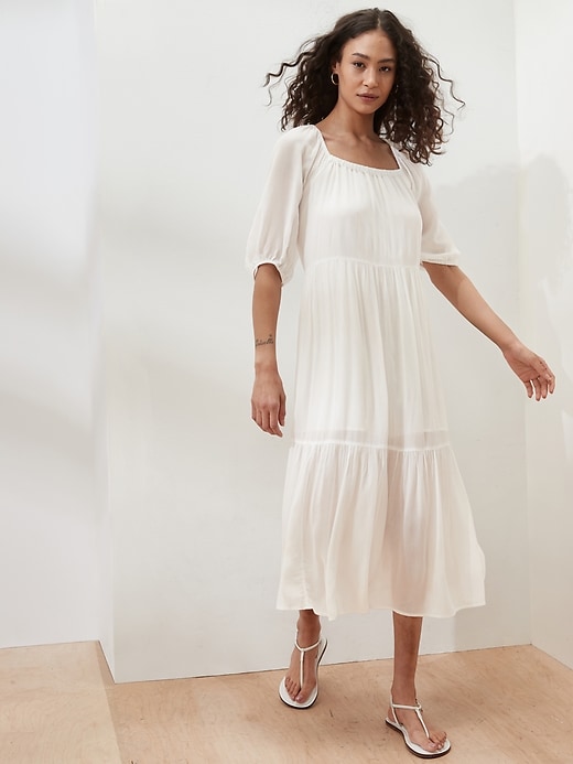 Gauze midi dress on sale