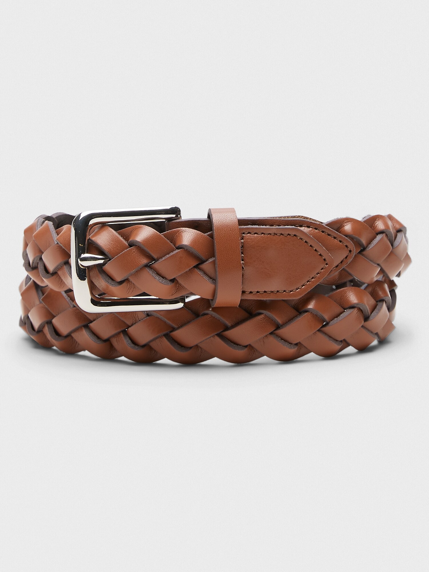 Faux-Leather Braided Belt