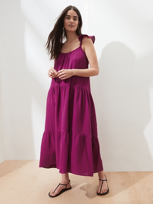 新品❣️定価14400円 バナナリパブリック GAUZE MIDI DRESS Gauze Midi Dress | Banana Republic Factory